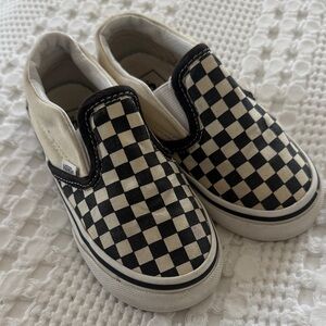 Vans Kids Black and White Checkered Slip-On Sneakers
